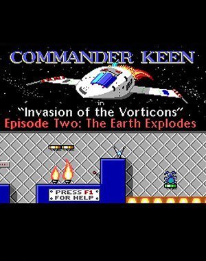 Commander Keen 2: The Earth Explodes DOS front cover