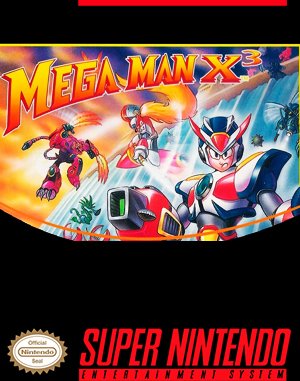 Mega Man X3 SNES front cover